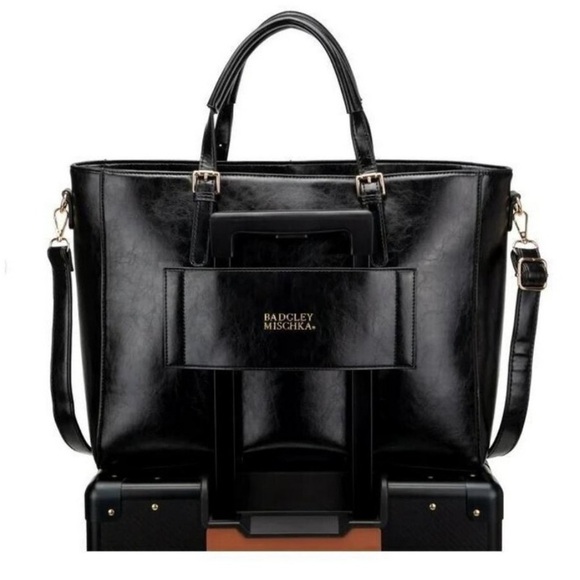 Badgley Mischa Julia Tote Weekender Rustic vegan leather crossbody XL Travel BAG - Picture 6 of 12